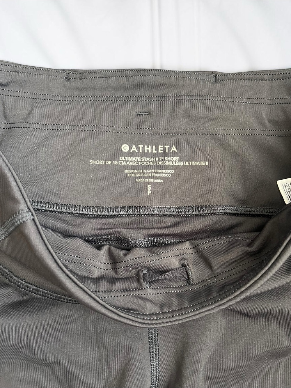 Athleta Ultimate Stash II 7in Black Performance Running Biker Short Size Small - Picture 3 of 7